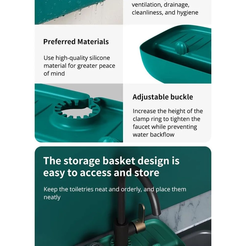 Silicone Sink Drain Rack And Faucet Pad 10