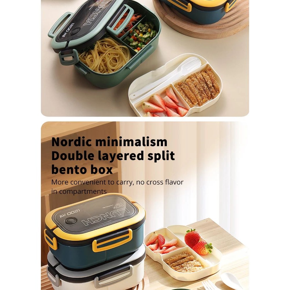 Portable Compartment Lunch Box With Cutlery 7