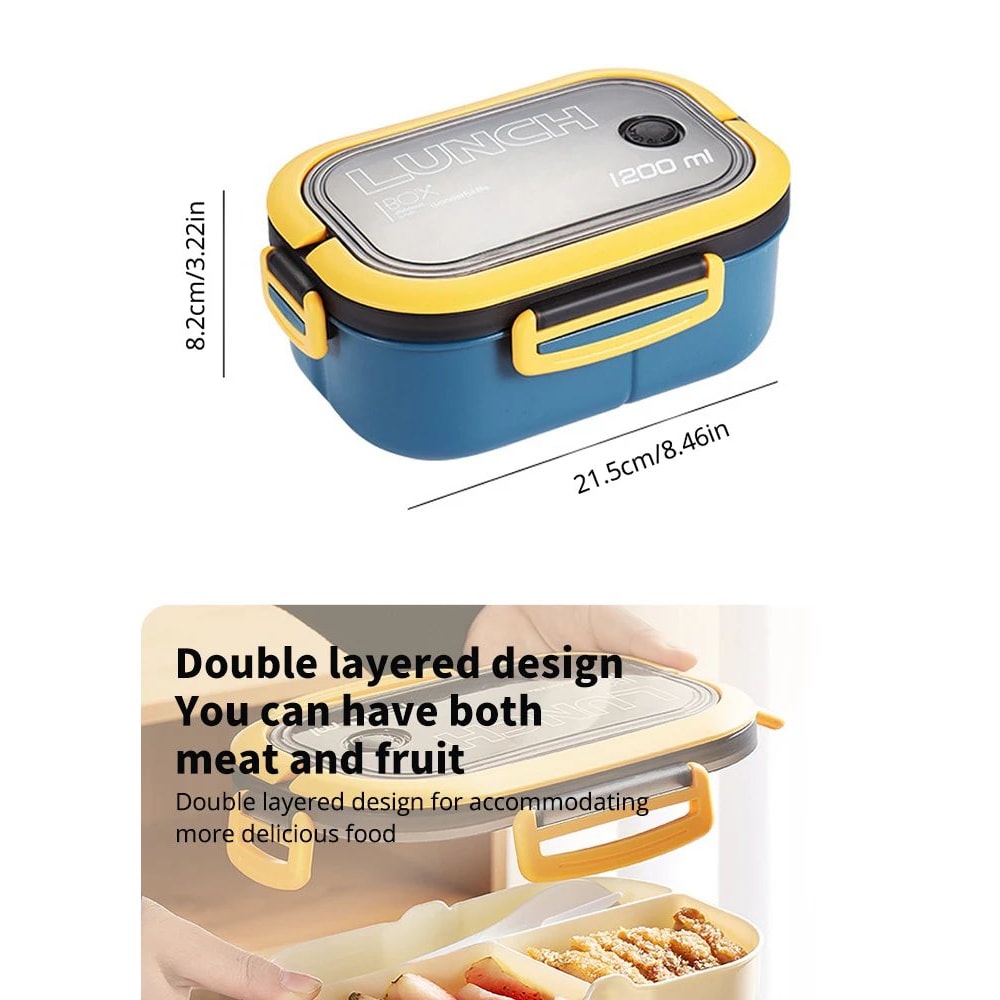 Portable Compartment Lunch Box With Cutlery 9