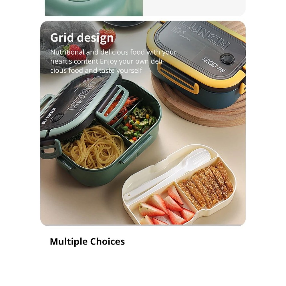 Portable Compartment Lunch Box With Cutlery 10