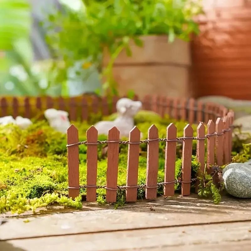 Mini Wooden Picket Fence For Fairy Garden And Bonsai Decor 5