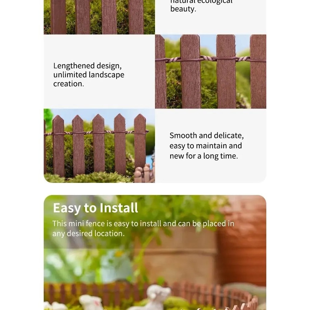 Mini Wooden Picket Fence For Fairy Garden And Bonsai Decor 6