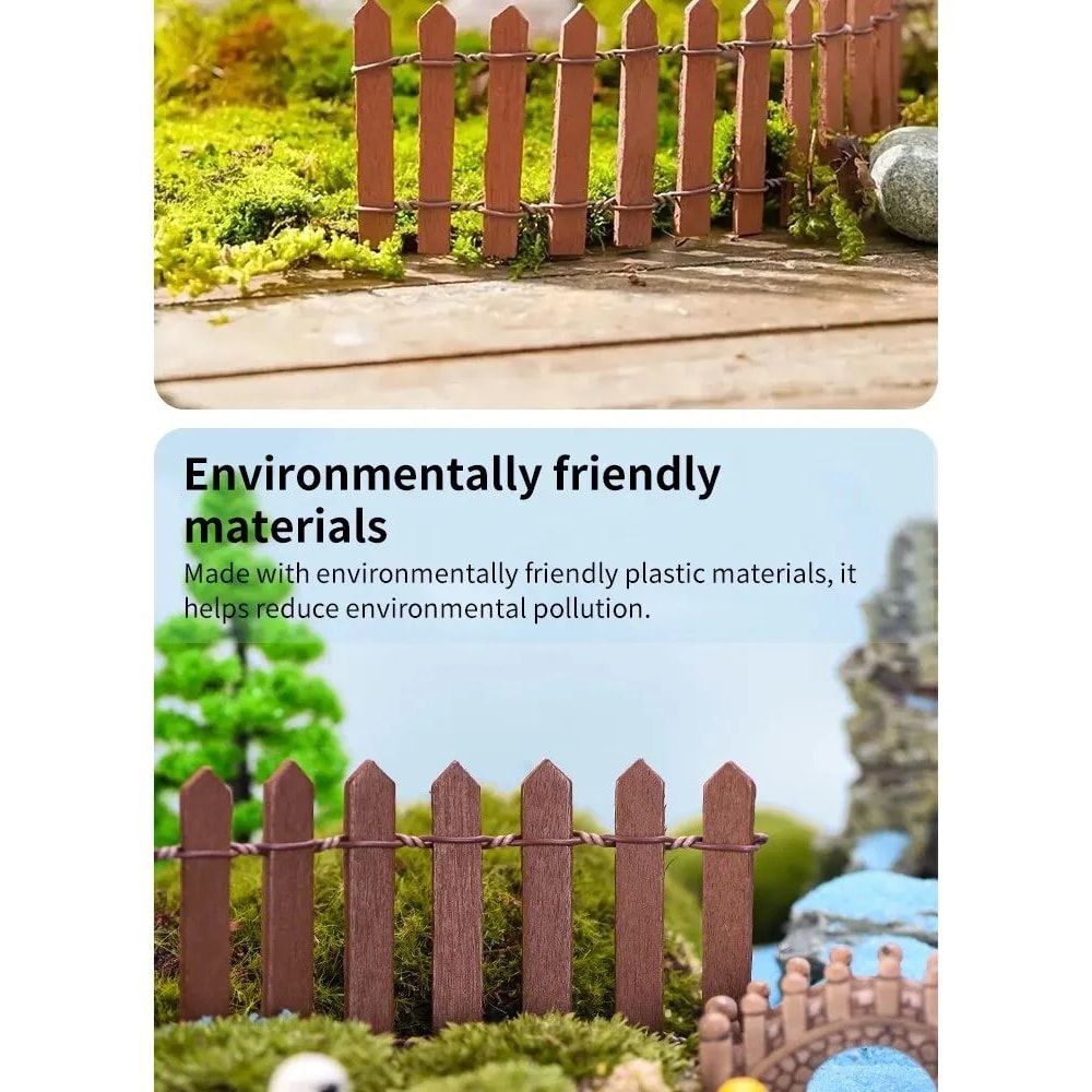 Mini Wooden Picket Fence For Fairy Garden And Bonsai Decor 7