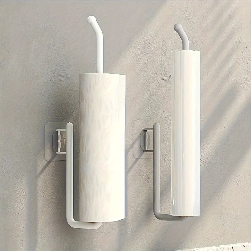 PunchFree Wall Mounted Paper Towel And Toilet Roll Holder 1