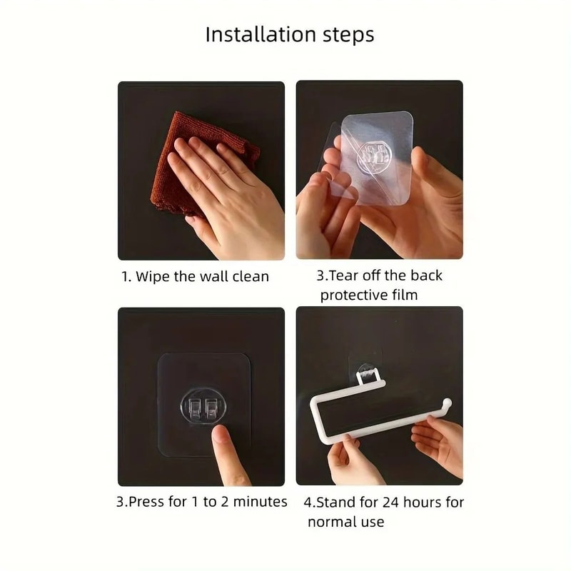 PunchFree Wall Mounted Paper Towel And Toilet Roll Holder 11