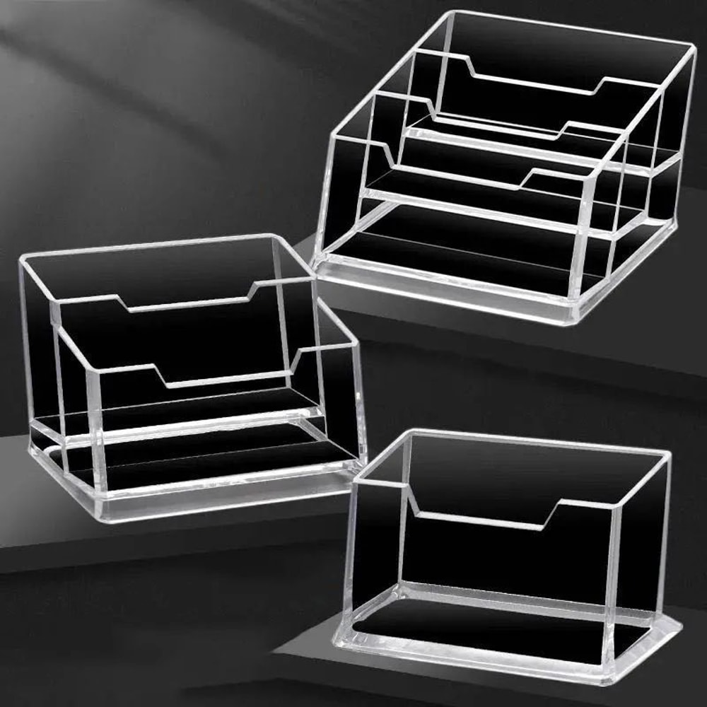 Clear Acrylic Desk Storage And Business Card Holder 0