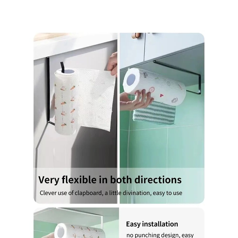 NoPunch Paper Roll And Cling Film Storage Rack 9