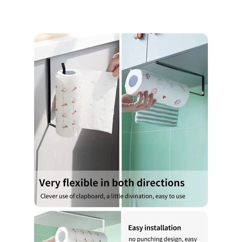 NoPunch Paper Roll And Cling Film Storage Rack 9