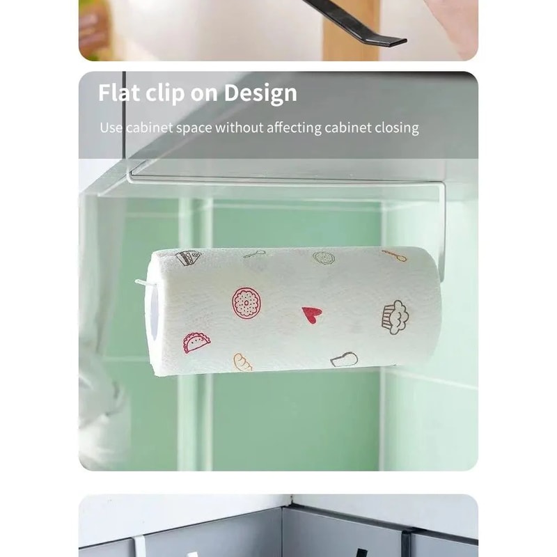 NoPunch Paper Roll And Cling Film Storage Rack 12