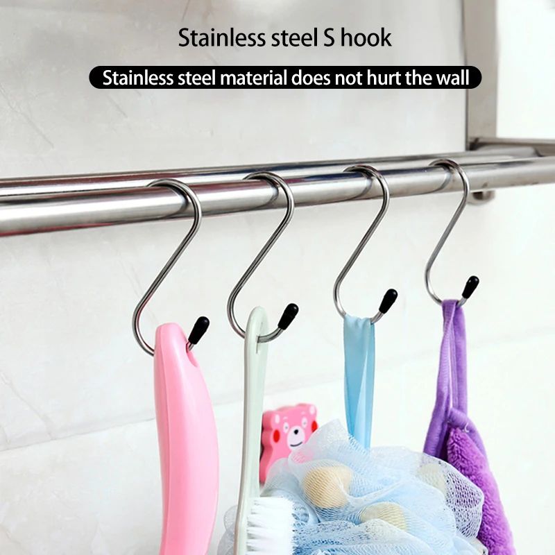 Stainless Steel S Shaped Hanging Hooks For Home Storage 6