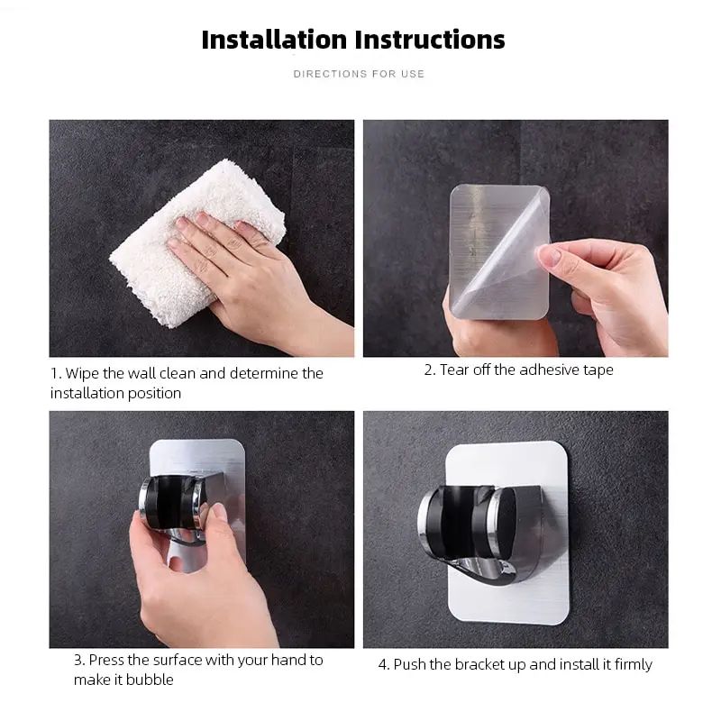 PunchFree Adjustable Universal Showerhead Holder 2