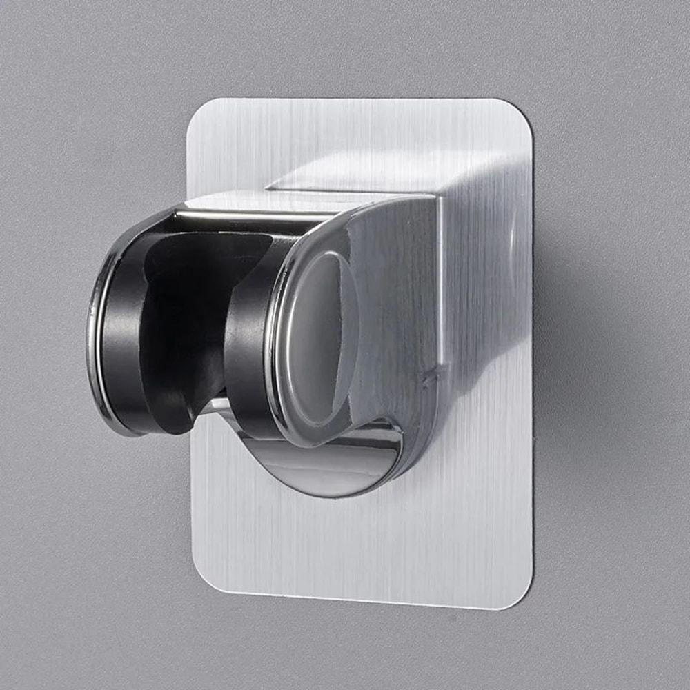 Punch Free Adjustable Universal Showerhead Holder Silver Black 5