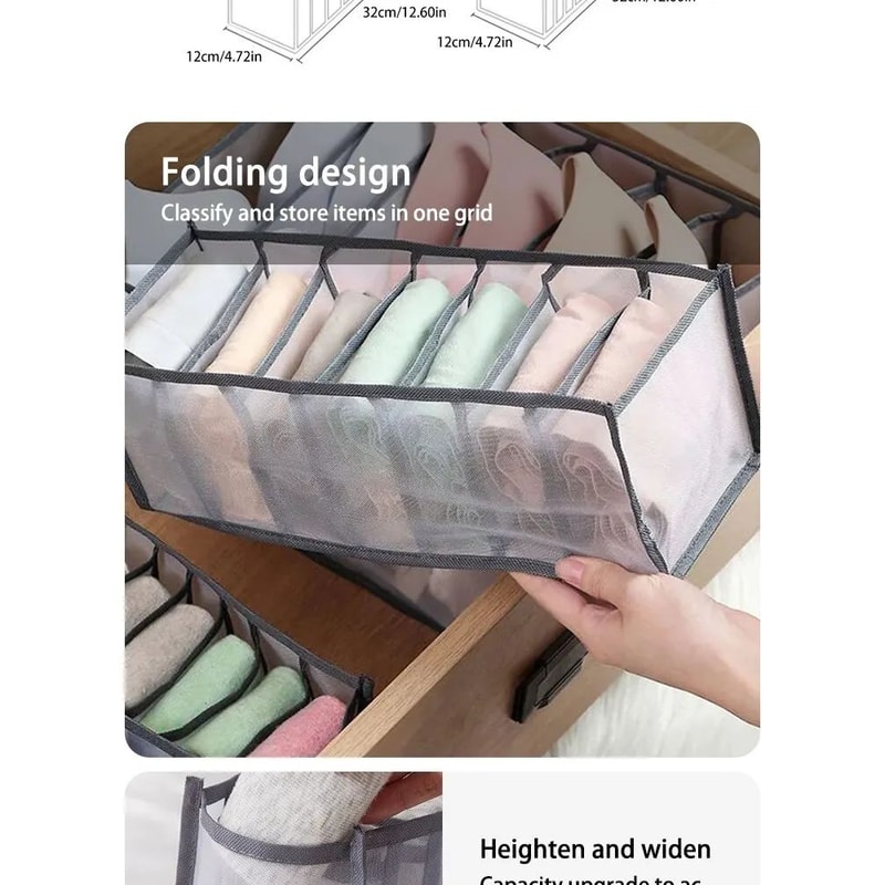 3Piece Foldable Underwear Storage Box Set For Wardrobe 6