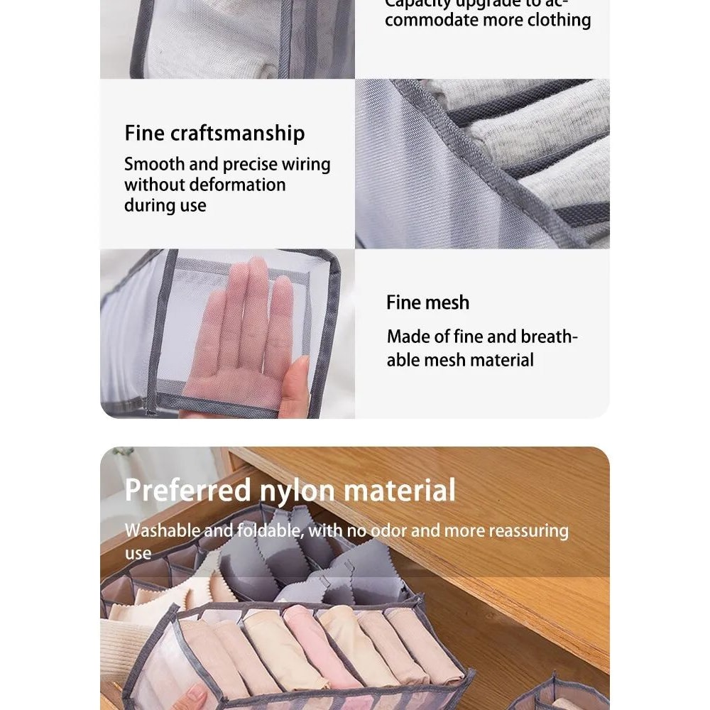 3Piece Foldable Underwear Storage Box Set For Wardrobe 7