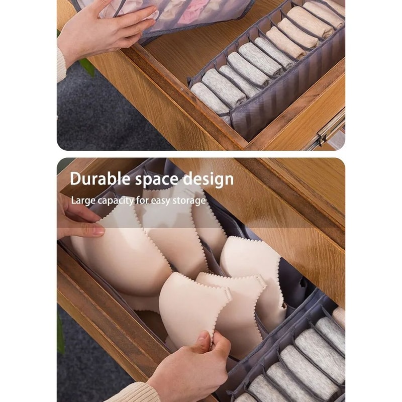 3Piece Foldable Underwear Storage Box Set For Wardrobe 8