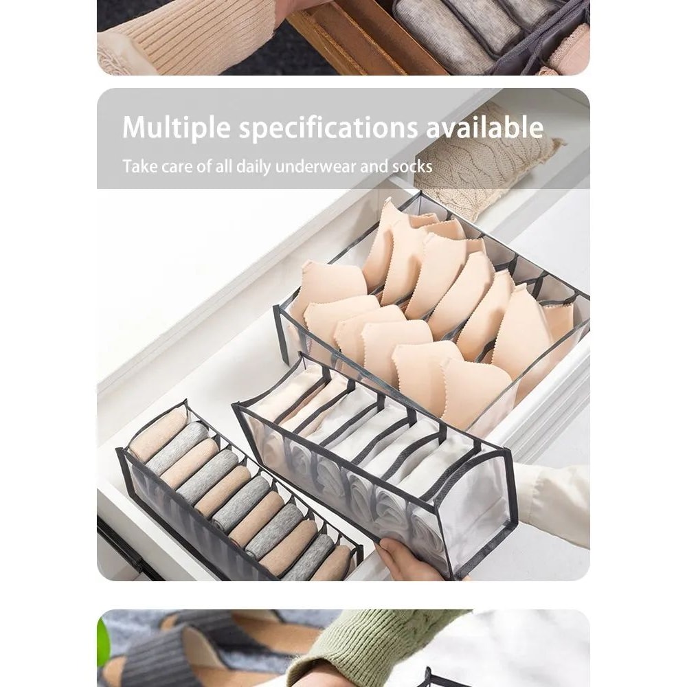 3Piece Foldable Underwear Storage Box Set For Wardrobe 9