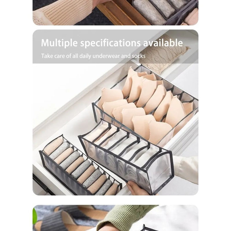 3Piece Foldable Underwear Storage Box Set For Wardrobe 9