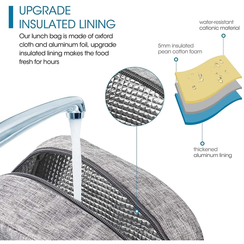 Insulated Canvas Lunch Tote Bag 3