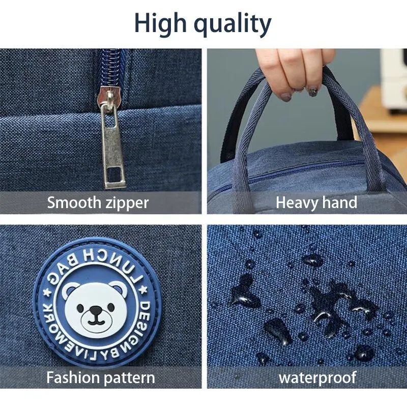 Insulated Canvas Lunch Tote Bag 5