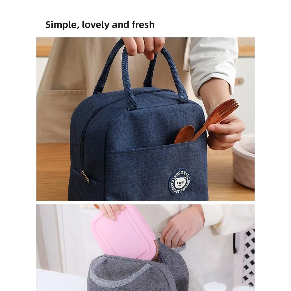 Insulated Canvas Lunch Tote Bag 12