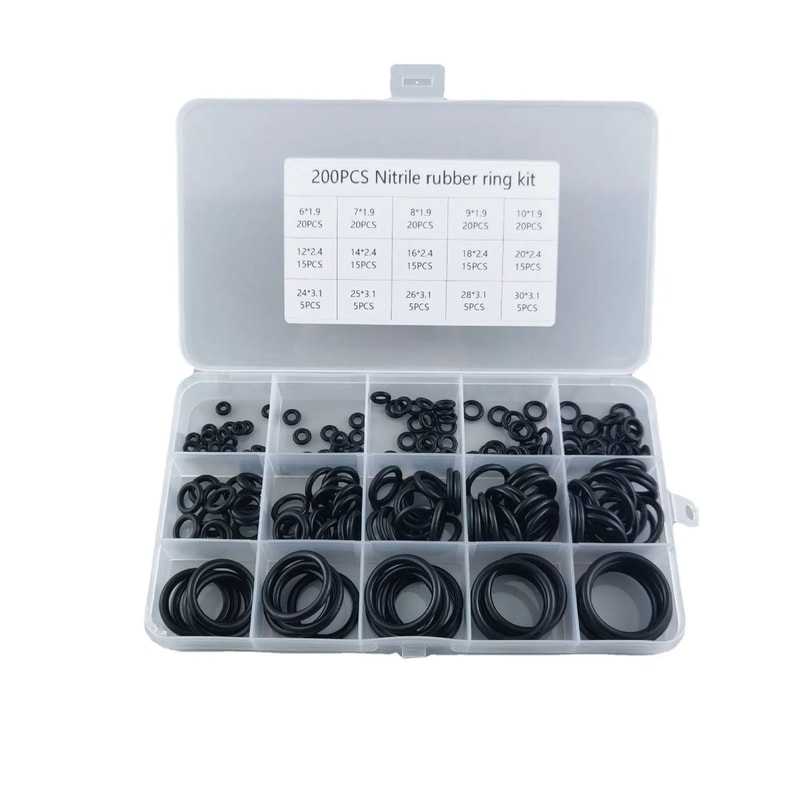 200 Pcs Rubber O Ring Seal Assortment Kit 1