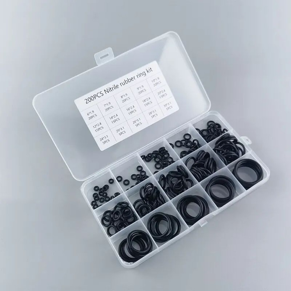 200 Pcs Rubber O Ring Seal Assortment Kit 3
