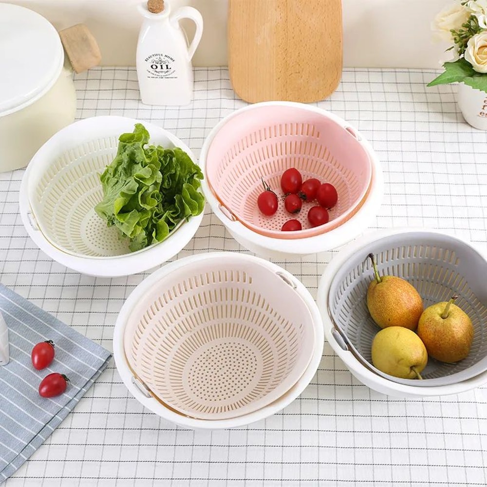 Double Layer Fruit Washing Basket 9