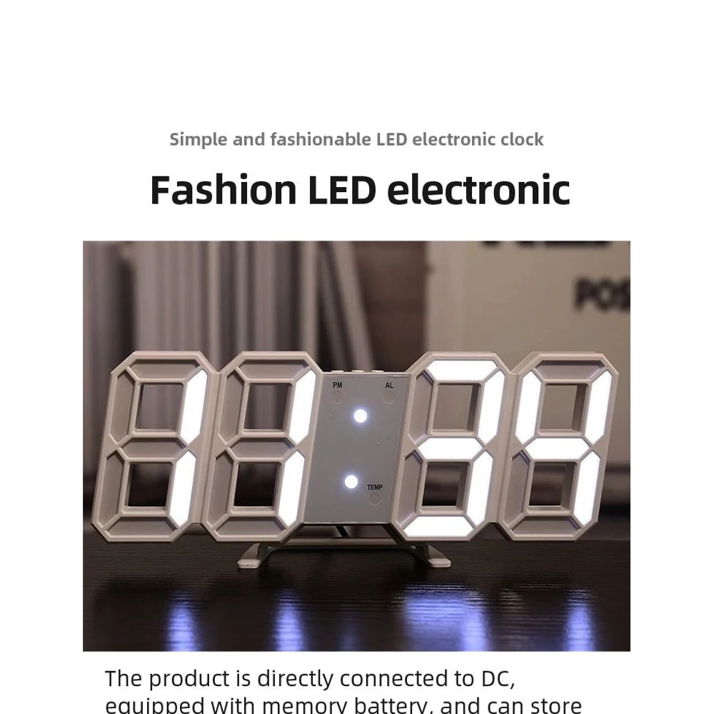 3D LED Digital Wall Clock 4