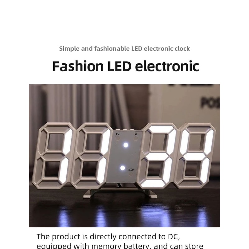 3D LED Digital Wall Clock 4