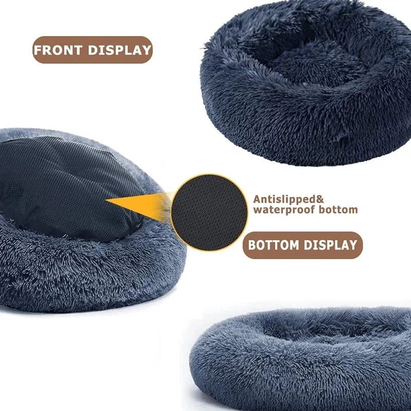 Plush Round Pet Bed For Dogs And Cats 7