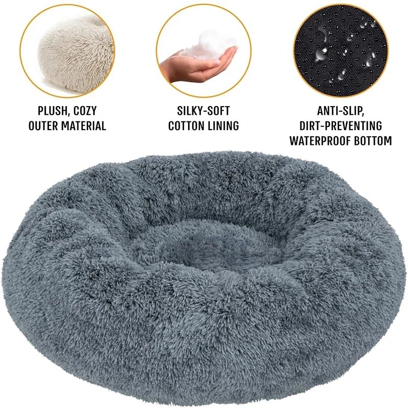 Plush Round Pet Bed For Dogs And Cats 8