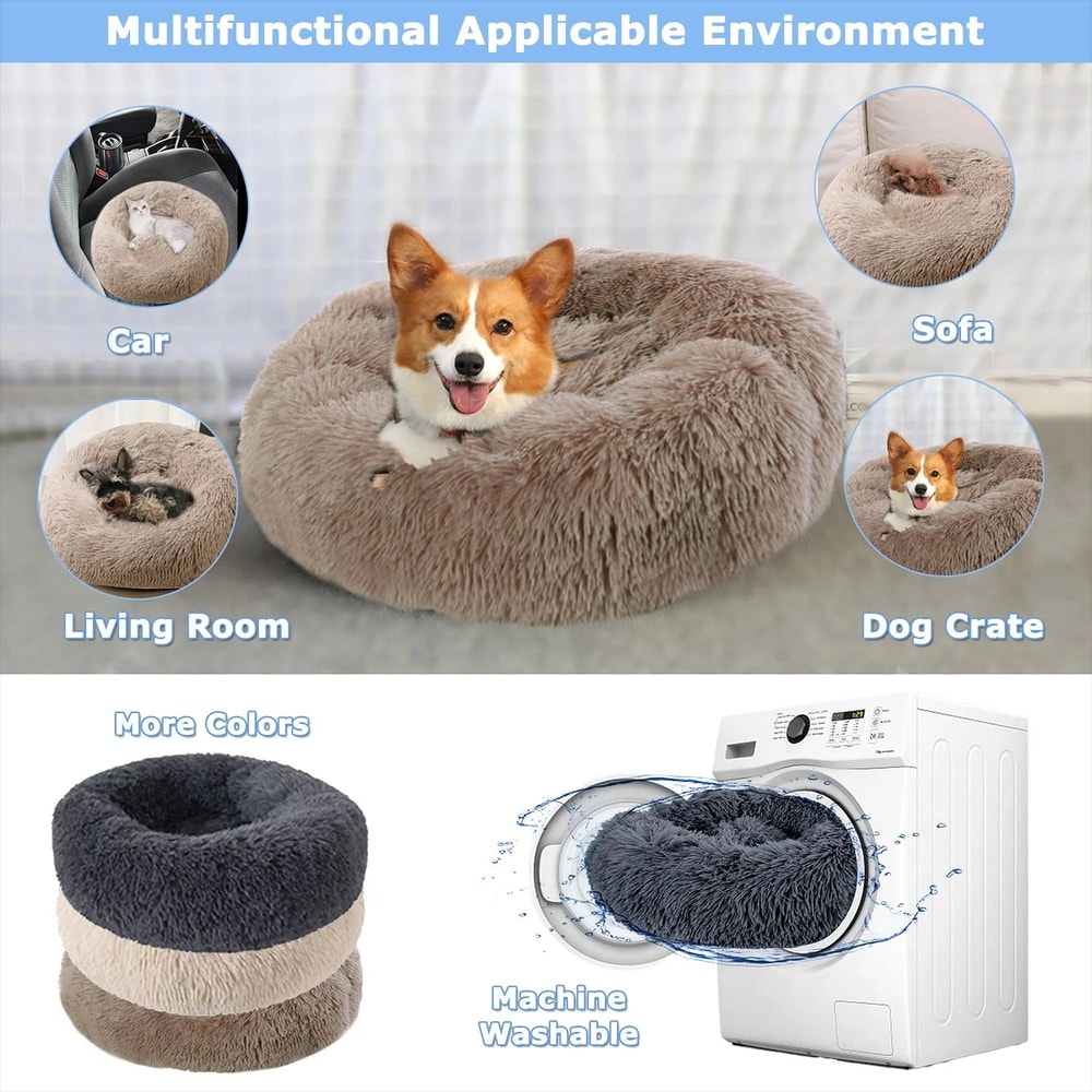 Plush Round Pet Bed For Dogs And Cats 9