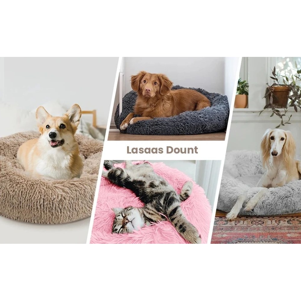 Plush Round Pet Bed For Dogs And Cats 10