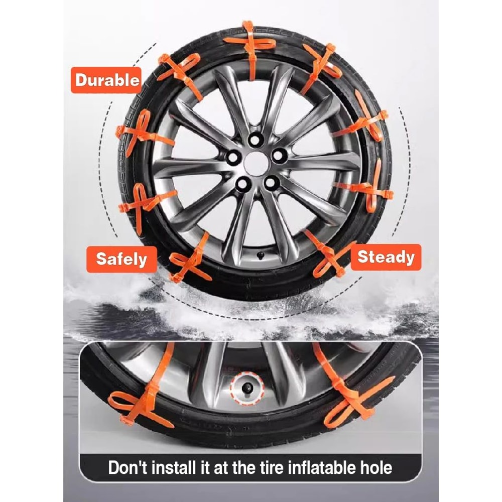 Universal Anti Skid Snow Chains For Wheels 10