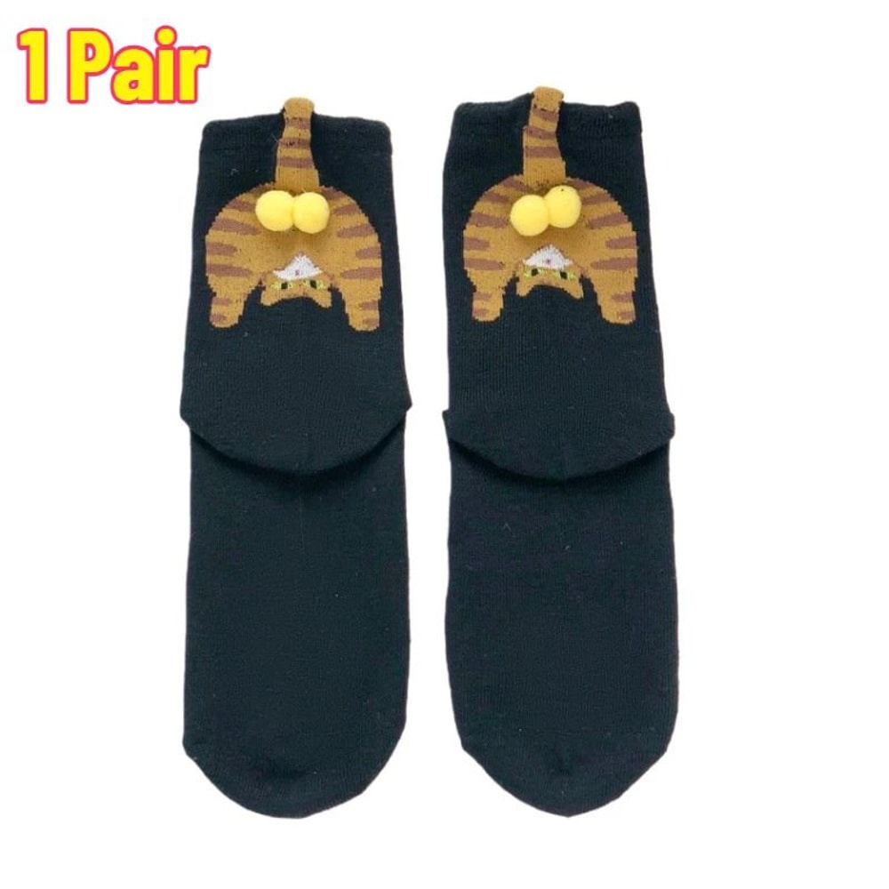 Cartoon Cat Egg Couple Cotton Socks 7