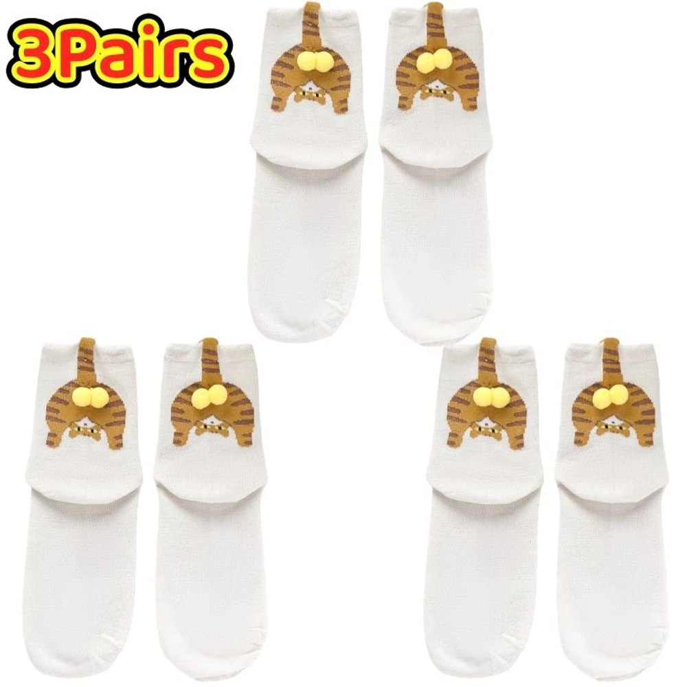 Cartoon Cat Egg Couple Cotton Socks 13