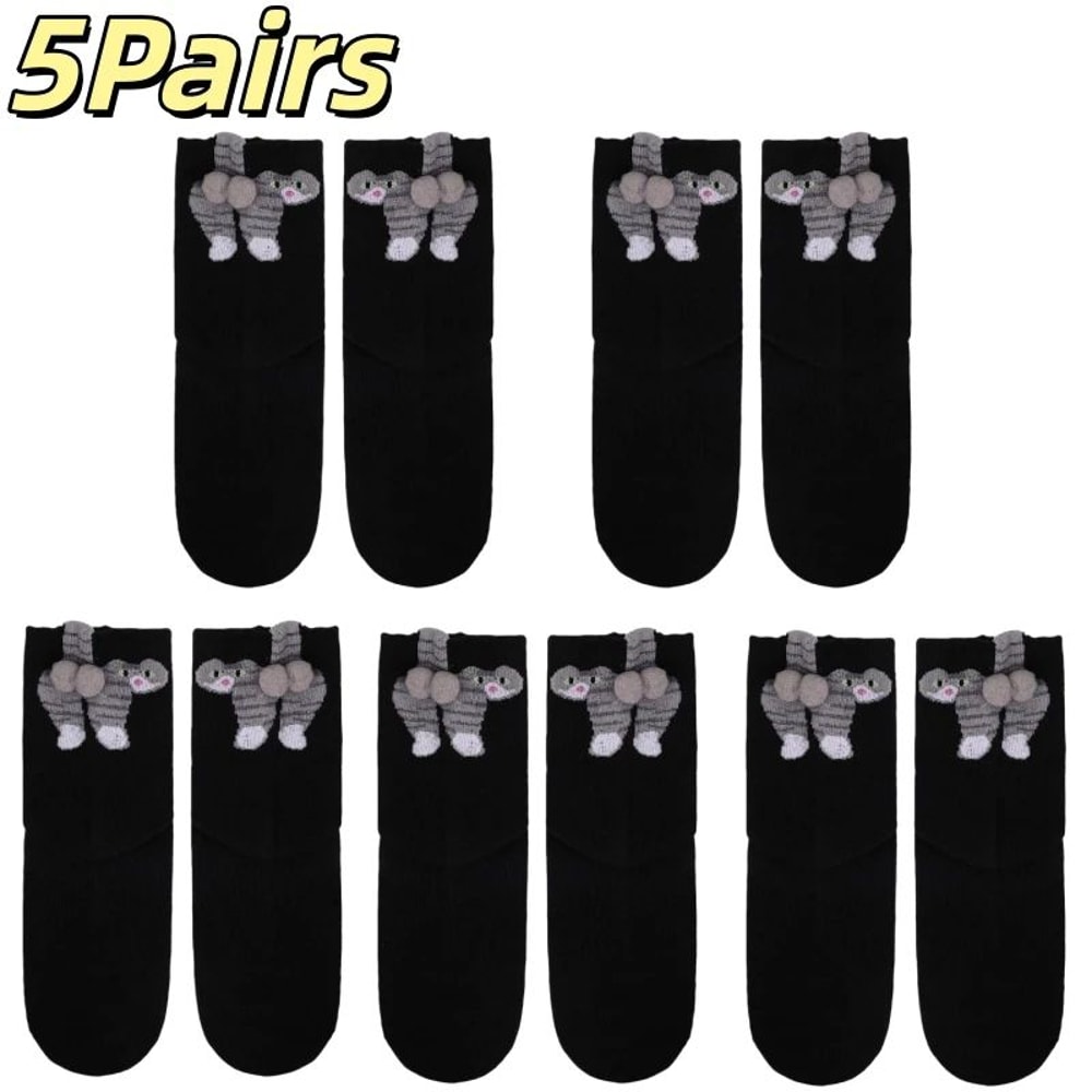 Cartoon Cat Egg Couple Cotton Socks 16