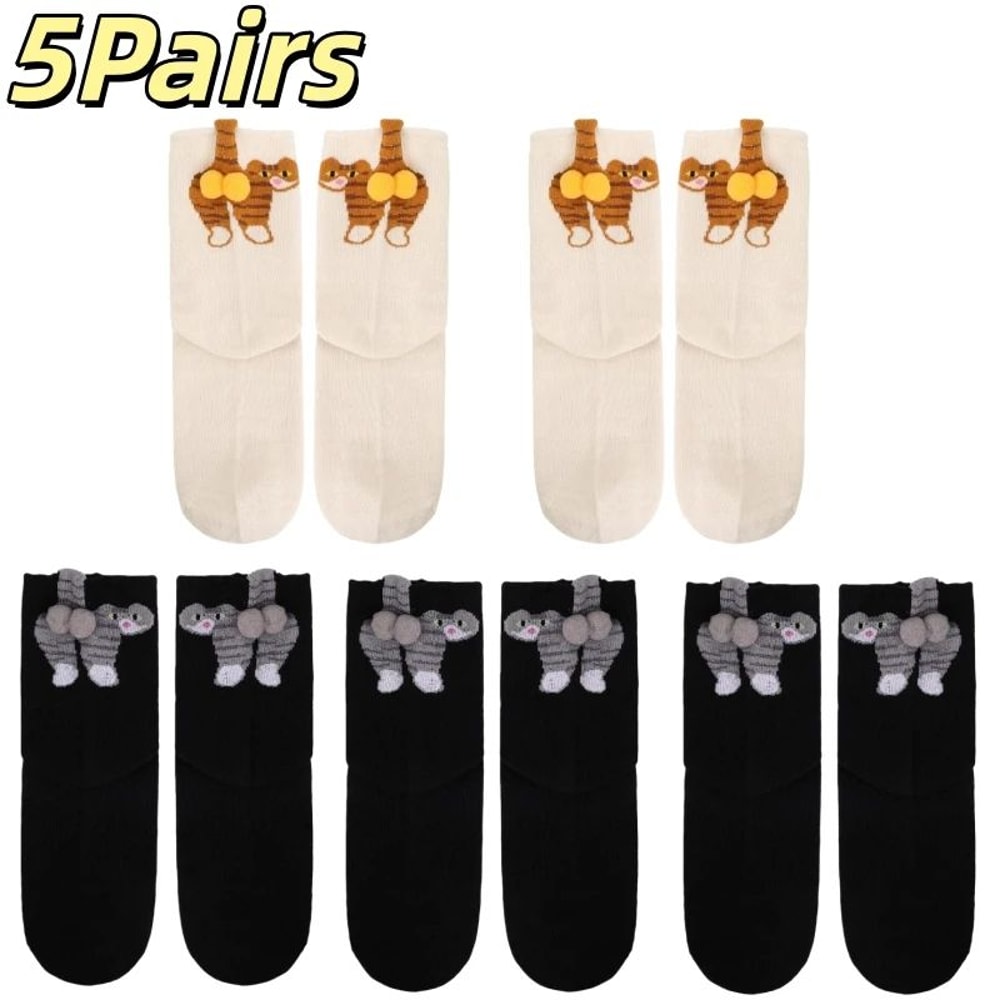 Cartoon Cat Egg Couple Cotton Socks 20