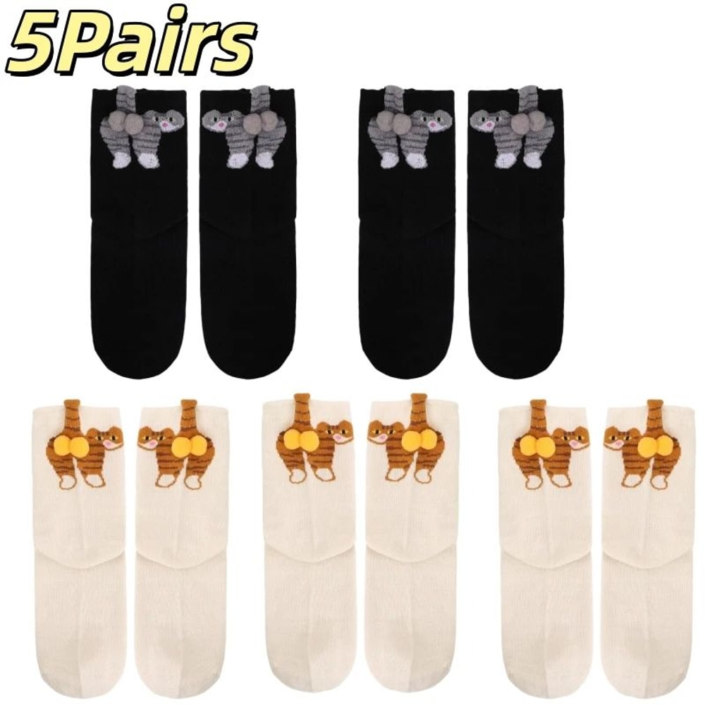 Cartoon Cat Egg Couple Cotton Socks 21