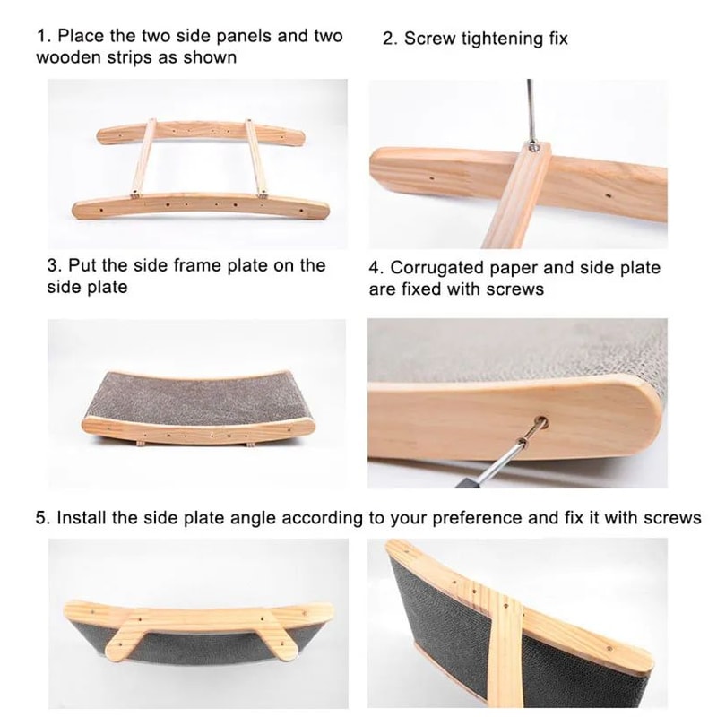 Wooden 3 In 1 Cat Scratcher Bed 9