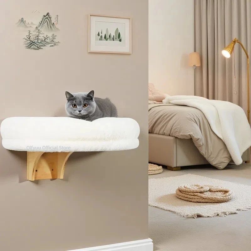 Wall Mounted Wooden Cat Perch Bed 2