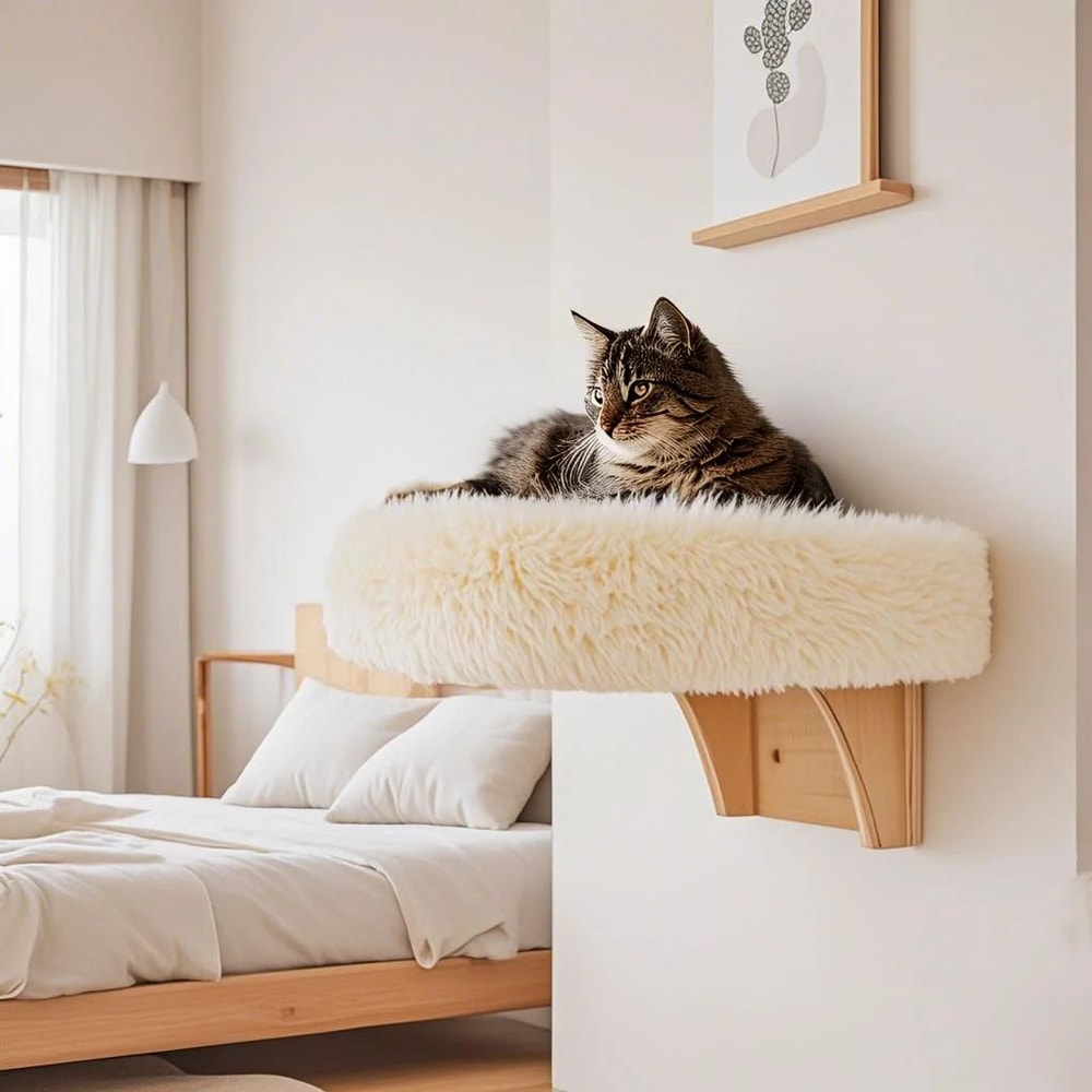 Wall Mounted Wooden Cat Perch Bed 7