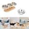 Adjustable Wooden Pet Bowl Stand Set 2
