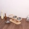 Adjustable Wooden Pet Bowl Stand Set 4