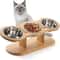 Adjustable Wooden Pet Bowl Stand Set 5