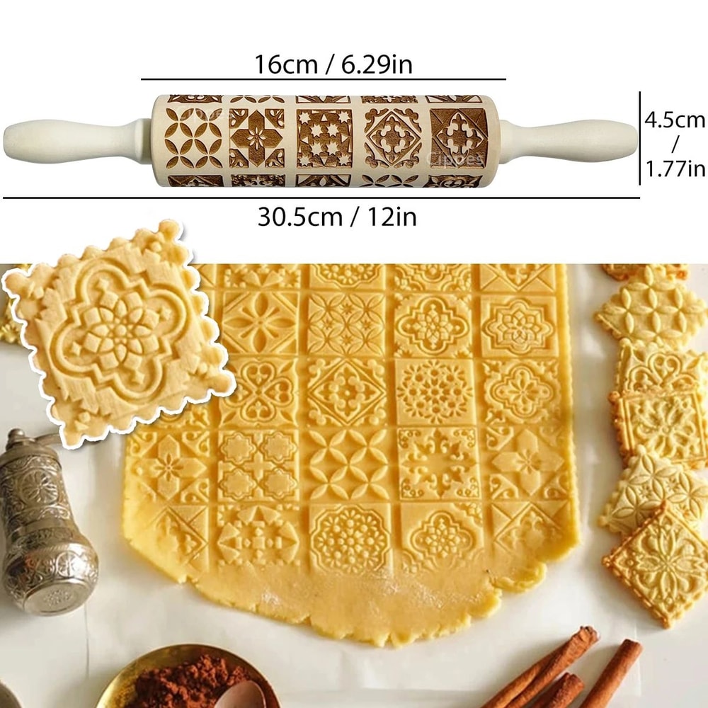 Christmas Embossed Rolling Pin 8