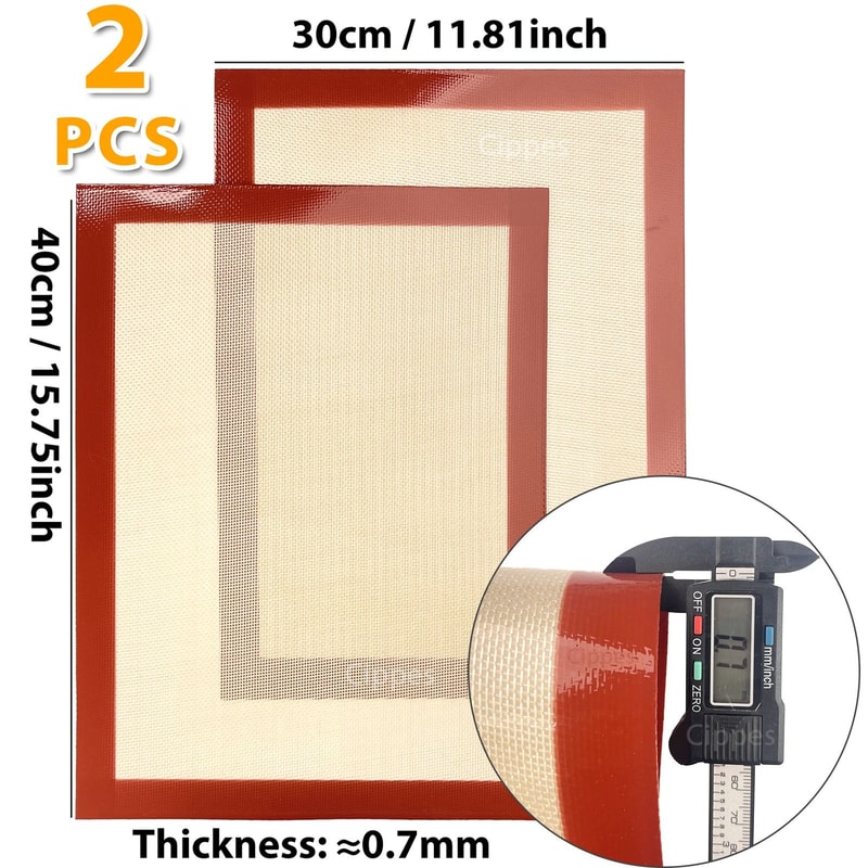 Reusable Silicone Baking Mats Set 2