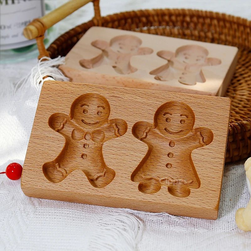 Christmas Wooden Cookie Molds Set 10
