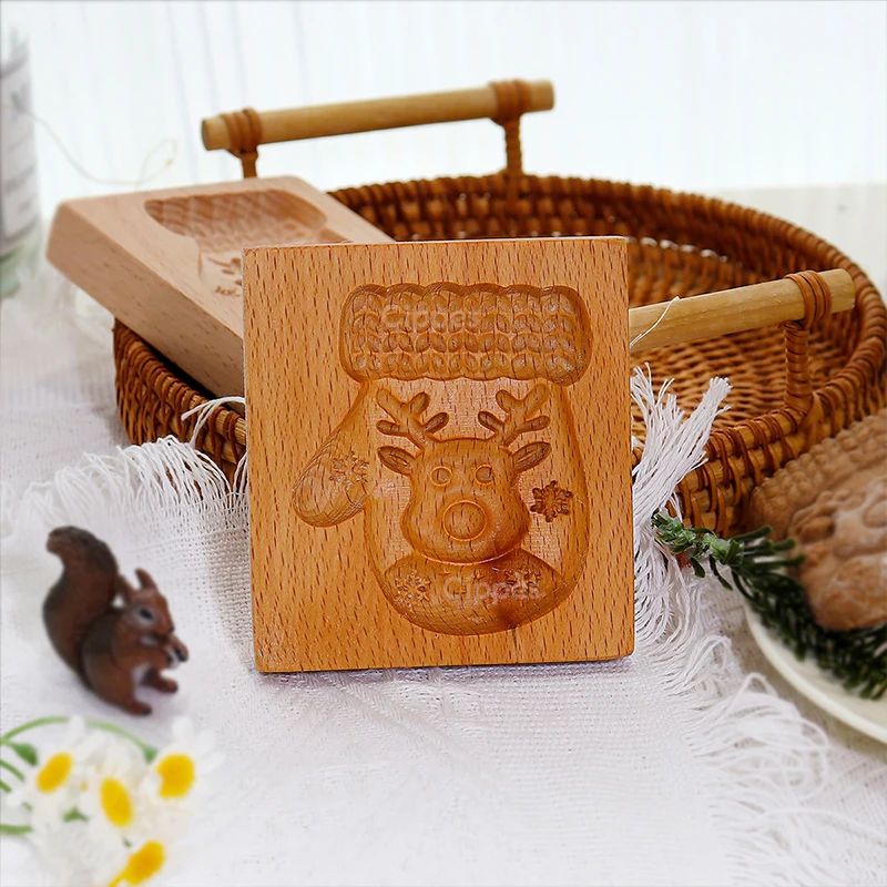 Christmas Wooden Cookie Molds Set 11