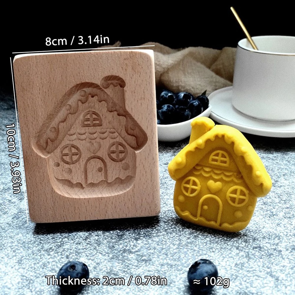 Christmas Wooden Cookie Molds Set 12